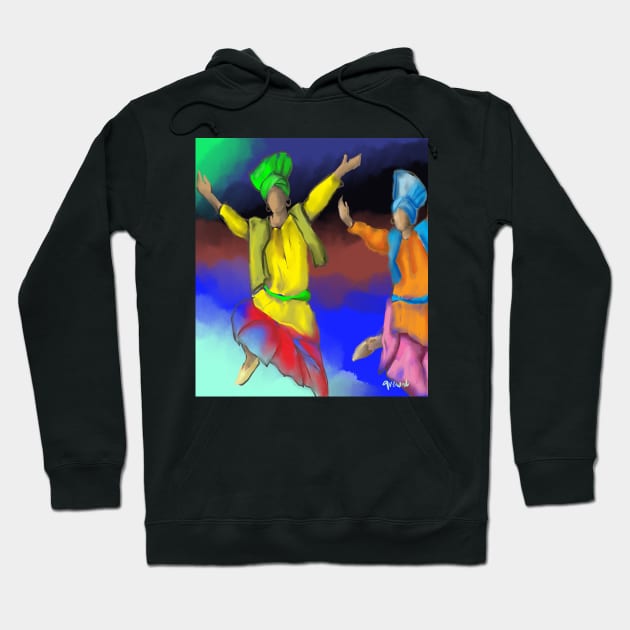 Bhangra dancers Hoodie by sukhpalgrewal